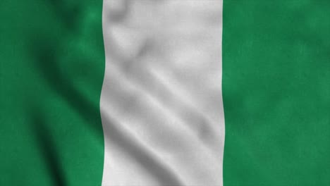 nigeria flag waving in the wind. national flag of nigeria. sign of nigeria seamless loop animation. 4k