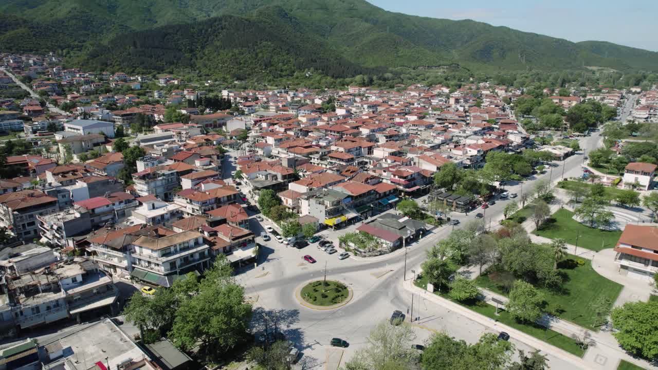 Thessaloniki Greece, Aerial Point of Interest Shot of Coastal Village, Summer Destination