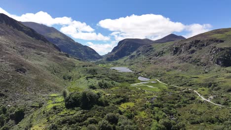 aerial of european mountain valley