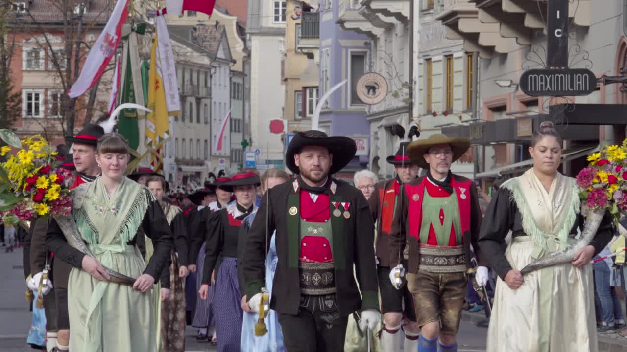 Rifle companies from the Burggrafenamt and Passeier at the annual Grape Festival in Meran, South Tyrol, Italy (part 1 of 4)