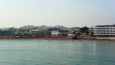 Torquay,-Torre-Abbey-Sands-Beach-Vista-Desde-La-Distancia