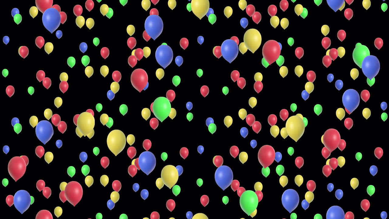 LOOP_TILE BALLOONS 4 colours withAlpha. This footage with an alpha channel is loopable and tileable and can create an endless and seamless background. Perfect for celebrations.