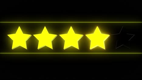 four star review - rating - overlay on black-version