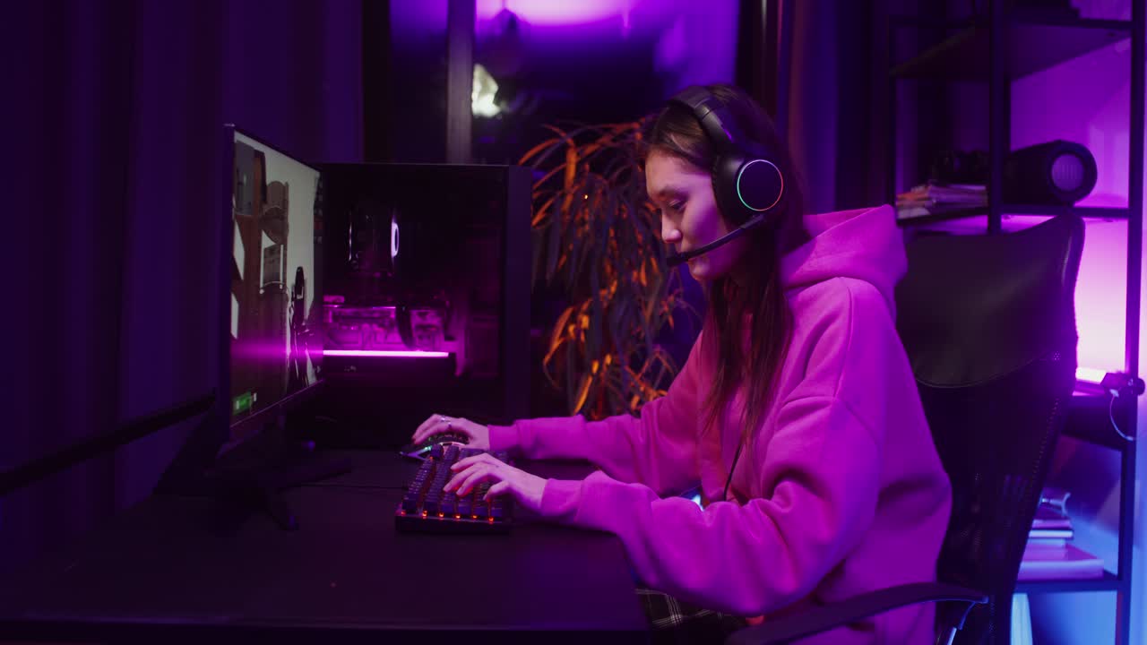 Woman playing computer games