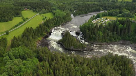 ristafallet waterfall in the western part of jamtland is listed as one of the most beautiful waterfalls in sweden.