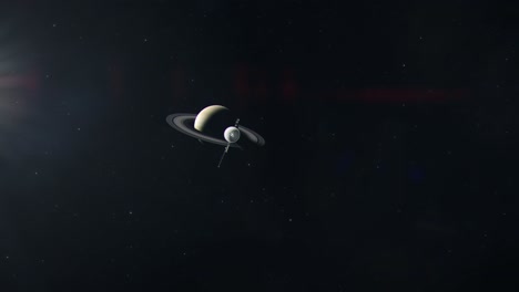 voyage space probe approaching a distant saturn