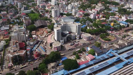 Vista-Aérea-De-Las-Vistas-De-La-Ciudad-De-Thiruvananthapuram-Kerala-_-Desde-La-Estación-De-Tren-De-Trivandrum-Hasta-La-Parada-De-Autobús-Ksrtc