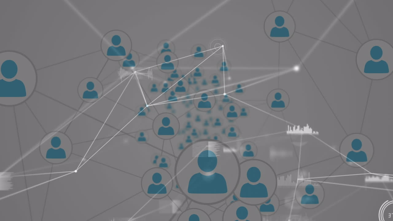 animación de la placa de circuitos informáticos y la red de conexiones