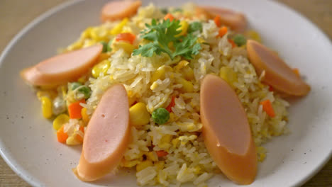 fried-rice-with-sausage-and-mixed-vegetable