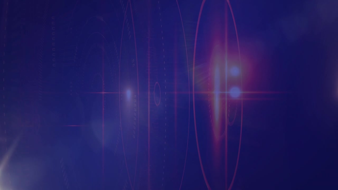 Animation von Lichtspuren und Lichtpunkten auf blauem Hintergrund