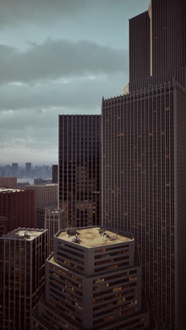 aerial view of skyscrapers in a modern city