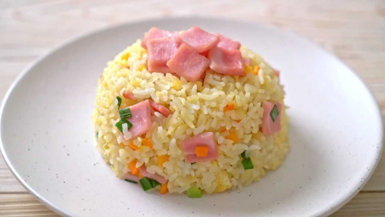 arroz frito casero con jamón