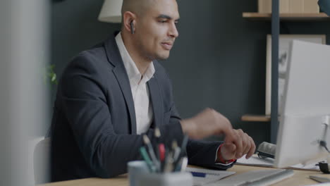 businessman working on computer in modern office