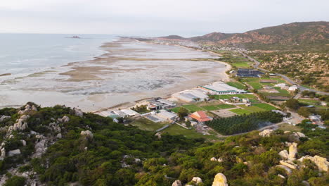 my hoa lagoon during low tide in aerial view