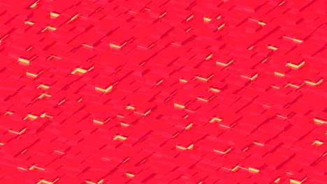 waving surface with red cubes with lights animation background