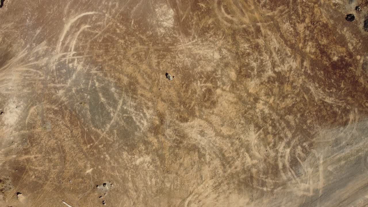 Aerial view of a desert landscape
