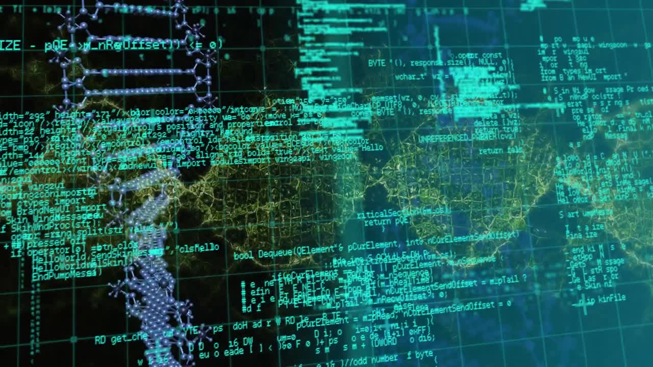 Animation of dna strand over data processing