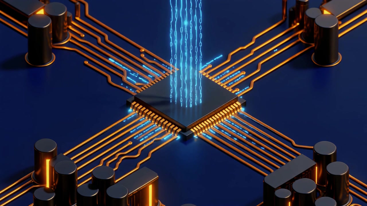 Digitale Gegevensverwerking op een Computerprocessorchip