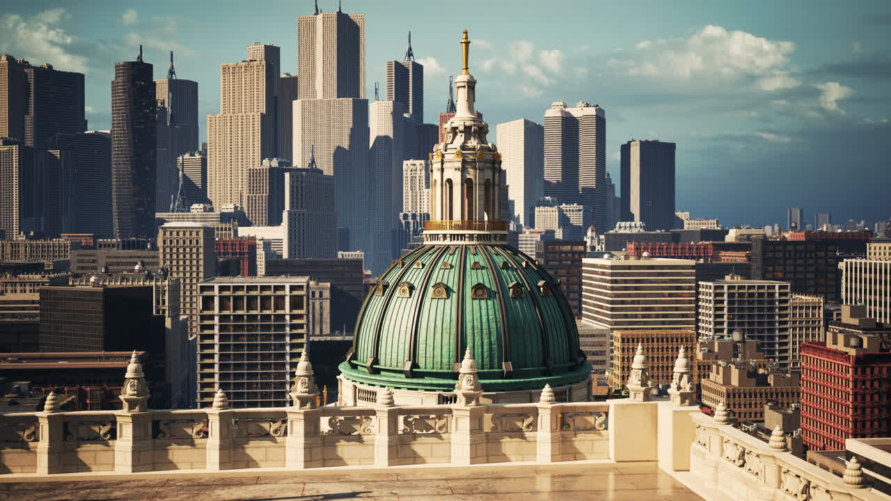 교회 가 있는 도시 의 공중 사진