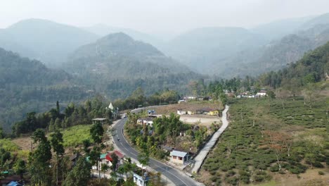 las carreteras pasan por plantaciones de té en zonas montañosas
