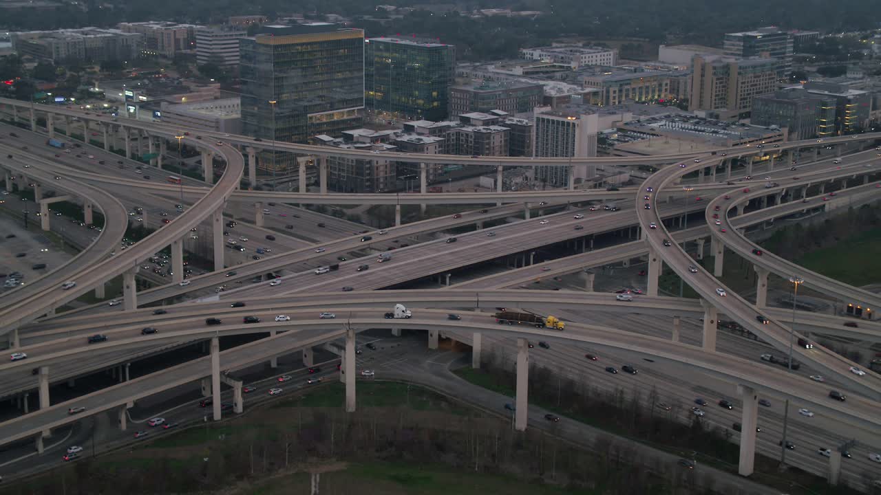 휴스턴, 텍사스의 i-10 서쪽 고속도로에서 자동차의 공중