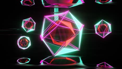 girando continuamente, vidrio volador, figuras de colores transparentes
