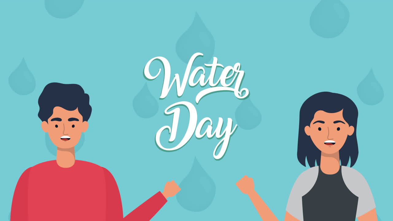 물의 날 애니메이션을 위한 캠페인에 참여한 활동가 남성