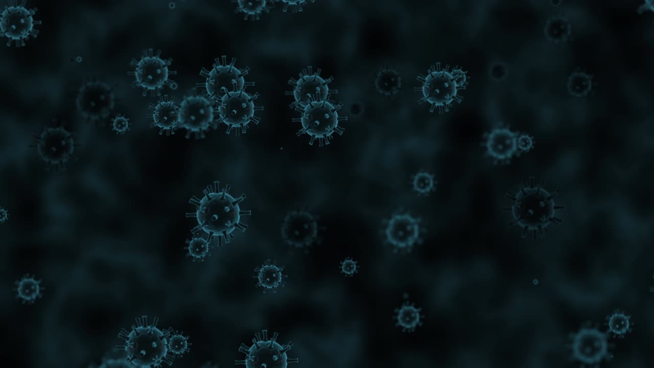 абстрактная движущаяся графика - движущиеся клетки вируса (цикл)