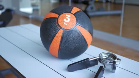 fitness equipment on a table