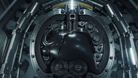 mechanical heart in a futuristic machine