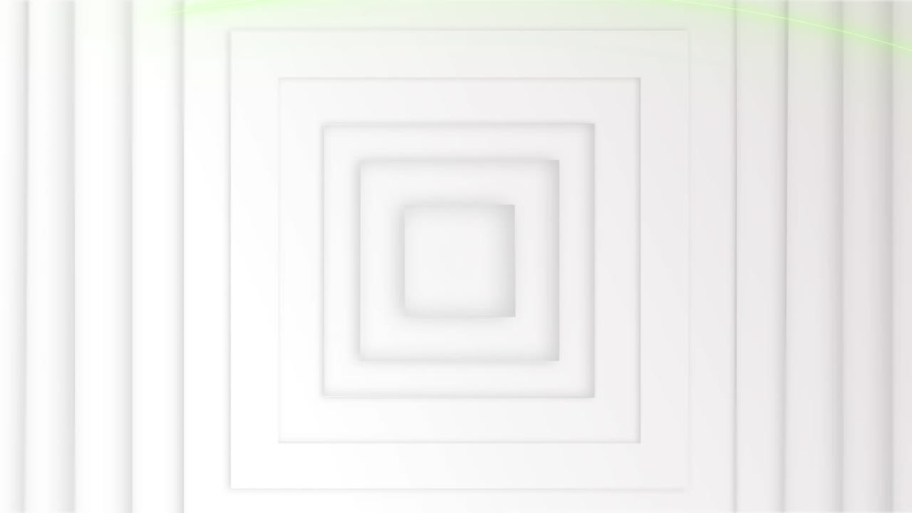 Animation of light trail and white squares on white background