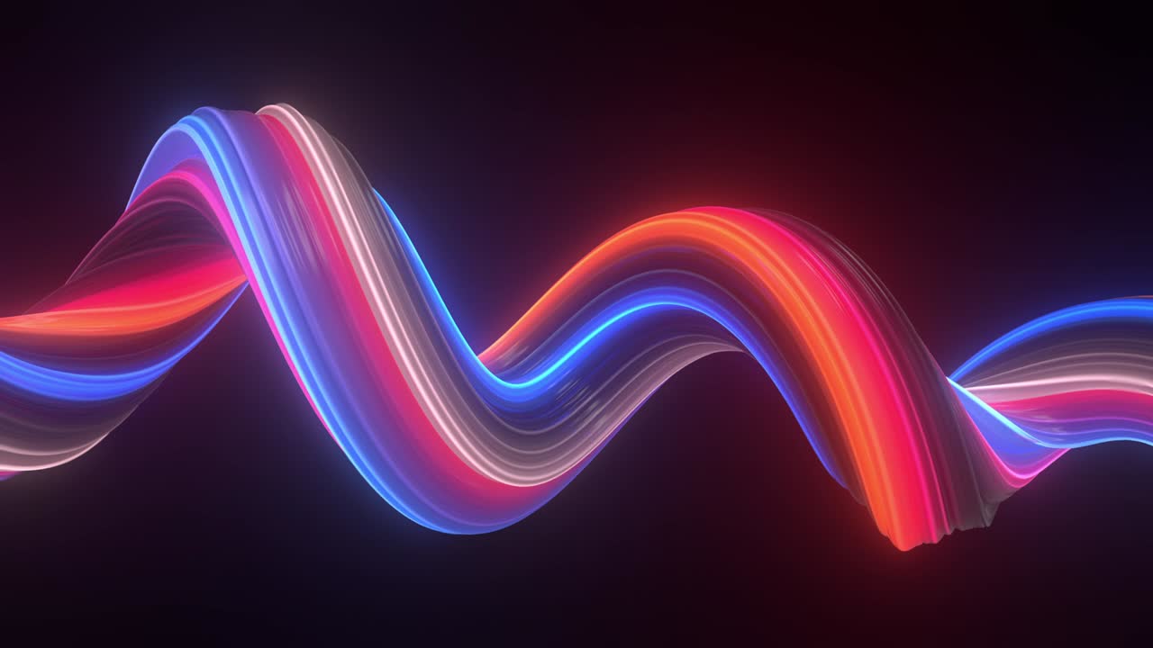 3d 곡선 네온 조명, 원활한 루프, 추상적인 모양 애니메이션 배경, 새로운 품질, 유니버설 모션, 다이내 애니메이션, 다채로운 비디오 영상, 검은 배경