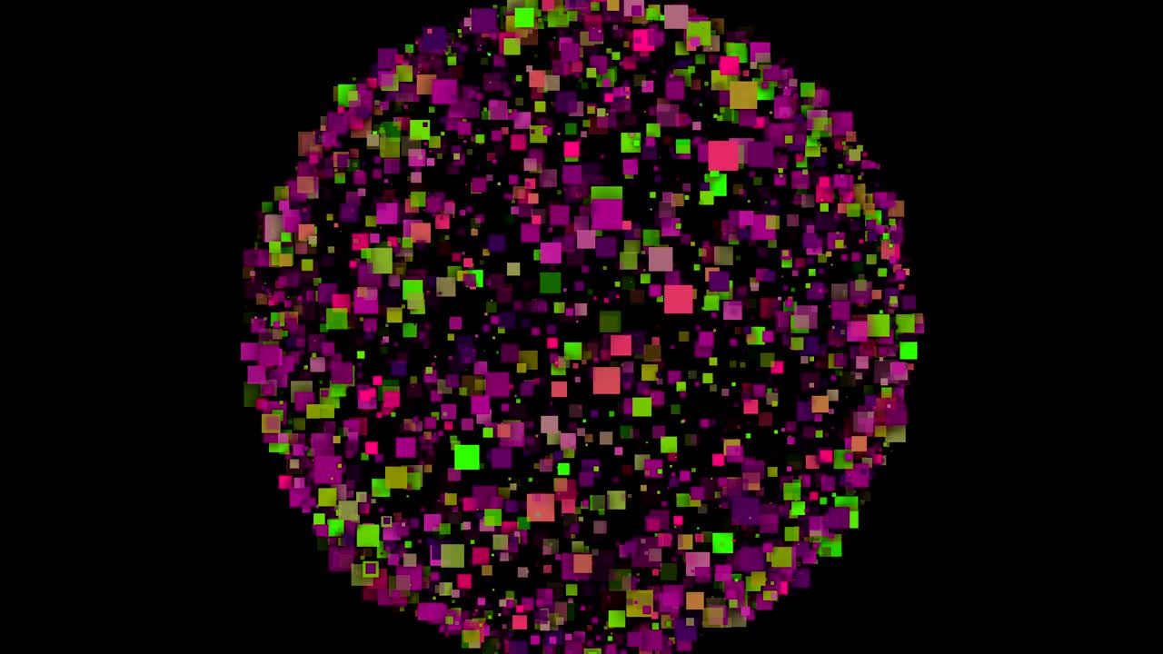 Fundo abstrato de uma esfera formada por quadrados coloridos