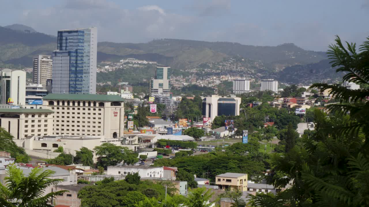 Panoramic view of Tegucigalpa, Honduras. Residential and commercial buildings under construction.