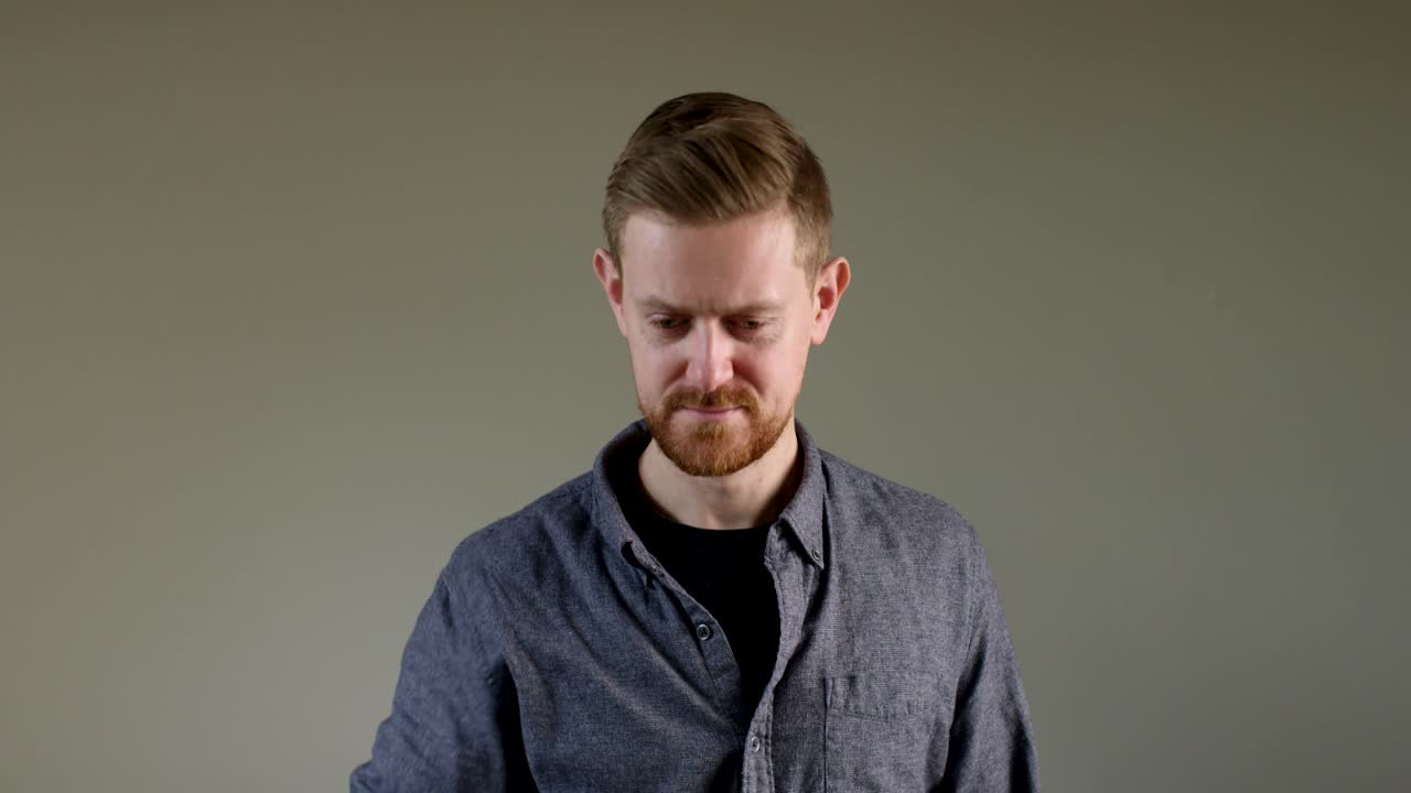 European Man Coughs Into Arm In Slow Motion B