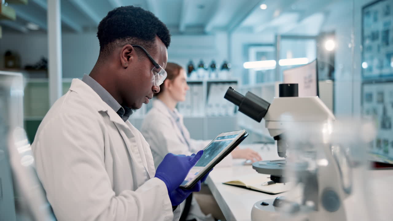Scientists working in a modern laboratory