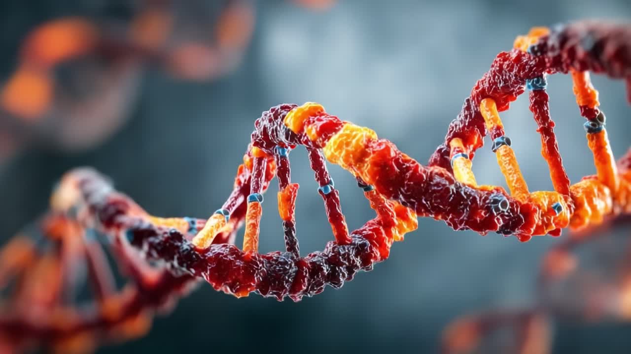 An Enigmatic View of DNA Structure: Revealing the Intricacies of Genetic Material Through Captivating Color and Complex Formation