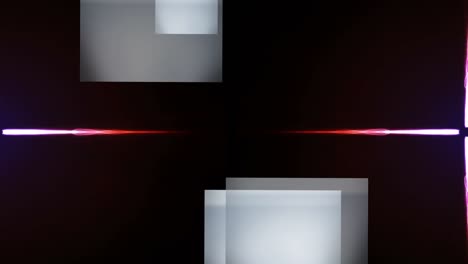 animation of grey squares with pink current moving from centre in waves to left and right, on black