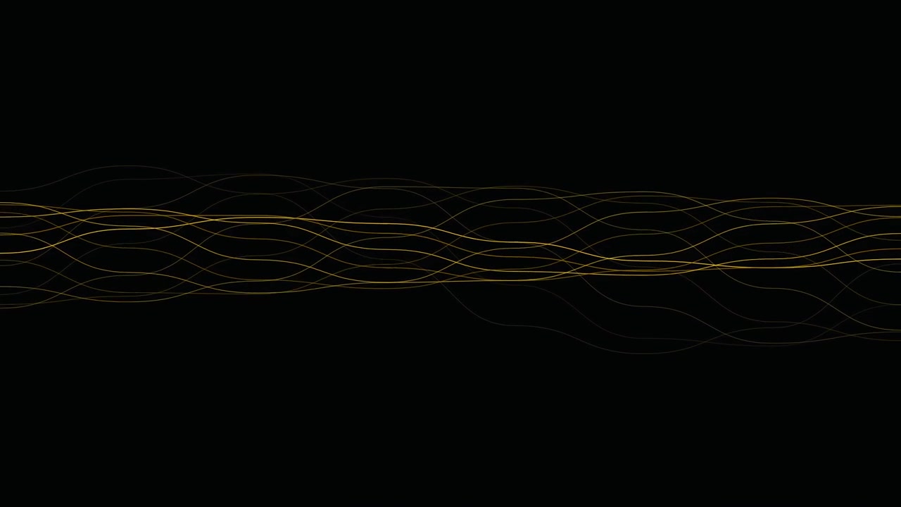 Linee ondulate dorate astratte su sfondo nero