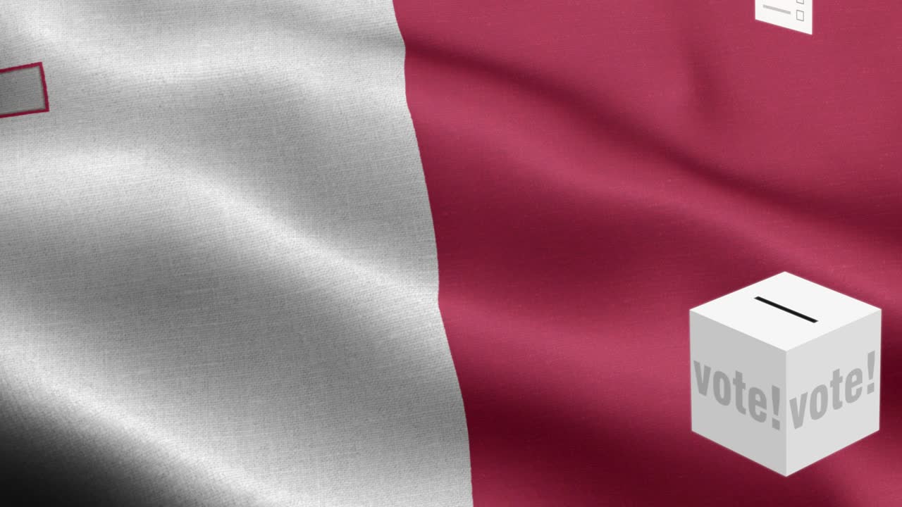 투표용지는 발 앞에 있는 투표용지 - 선거 - 투표 - 몰타의 발 - 몰타 발 높은 세부 사항 - 국가 발 몰타 파동 패턴 루프 가능한 요소 - 직물 질감과 끝없는 루프