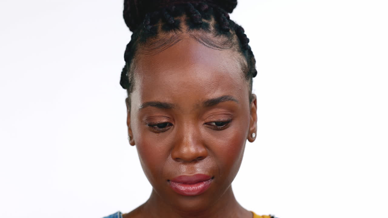 흑인 여성, 얼굴과 정신 건강과 함께 울고