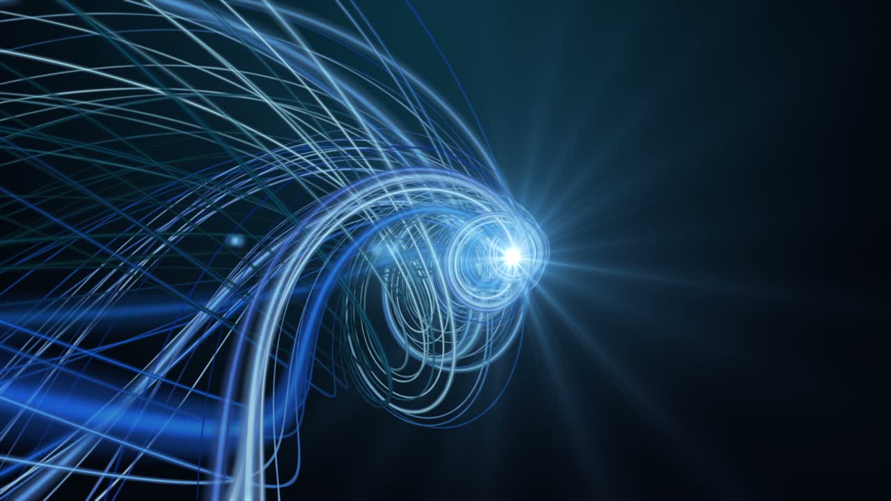 Futuristic animation with stripe wave object and light in slow motion, 4096x2304 loop 4K