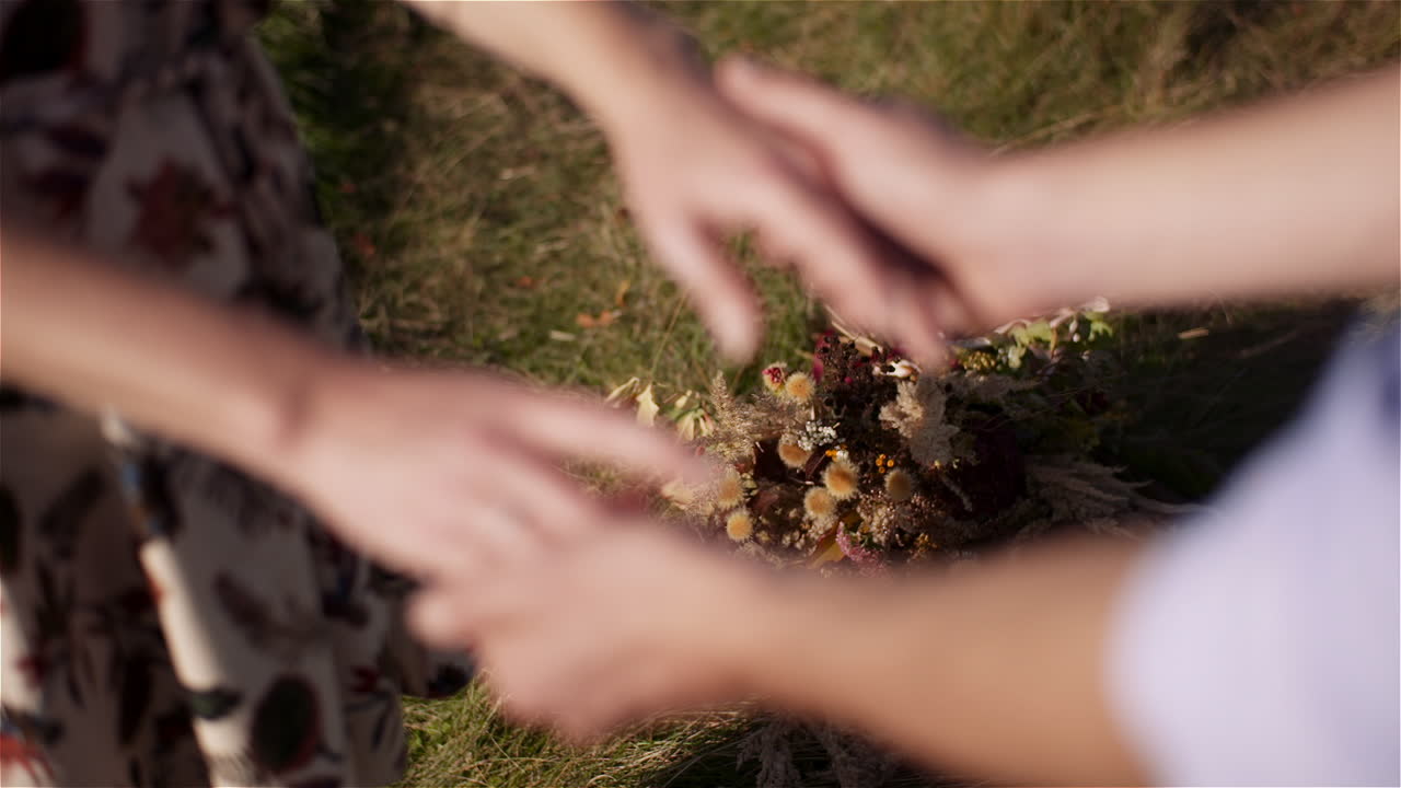 Peaceful couple united in nature