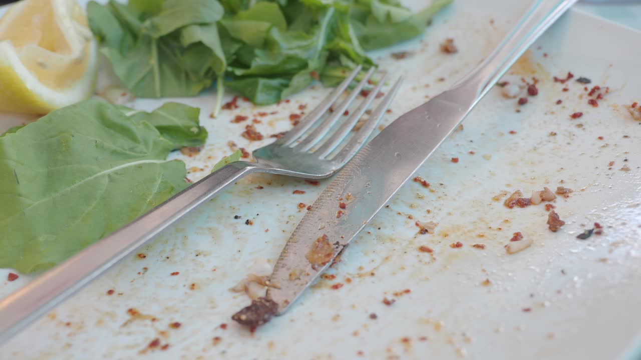 Leftover meal on a plate