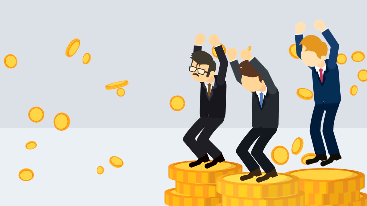 부유한 사업가. 불평등 개념. 평평한 스타일의 루프 일러스트레이션.