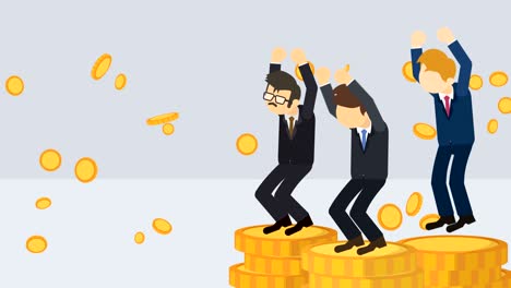 rich business man. inequality concept. loop illustration in flat style.