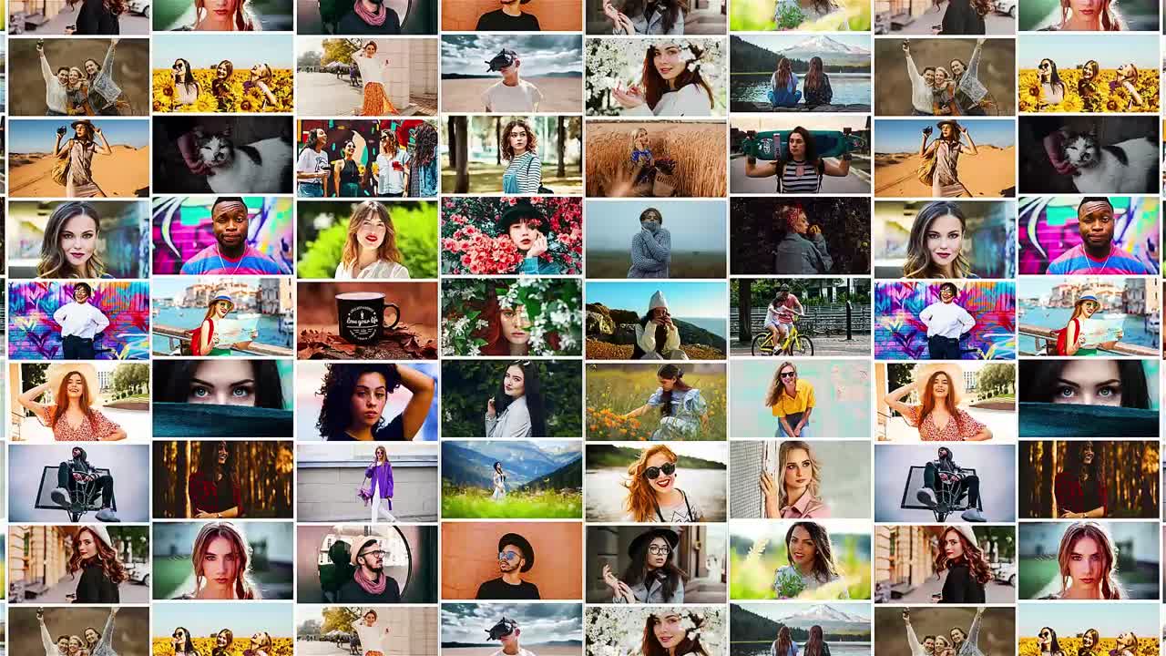 A modern video template designed for mosaic logo content