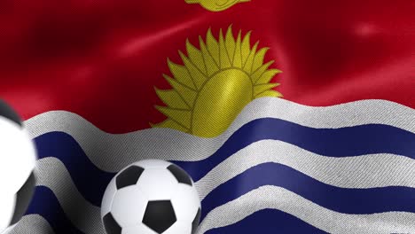 flag of kiribati with soccer balls