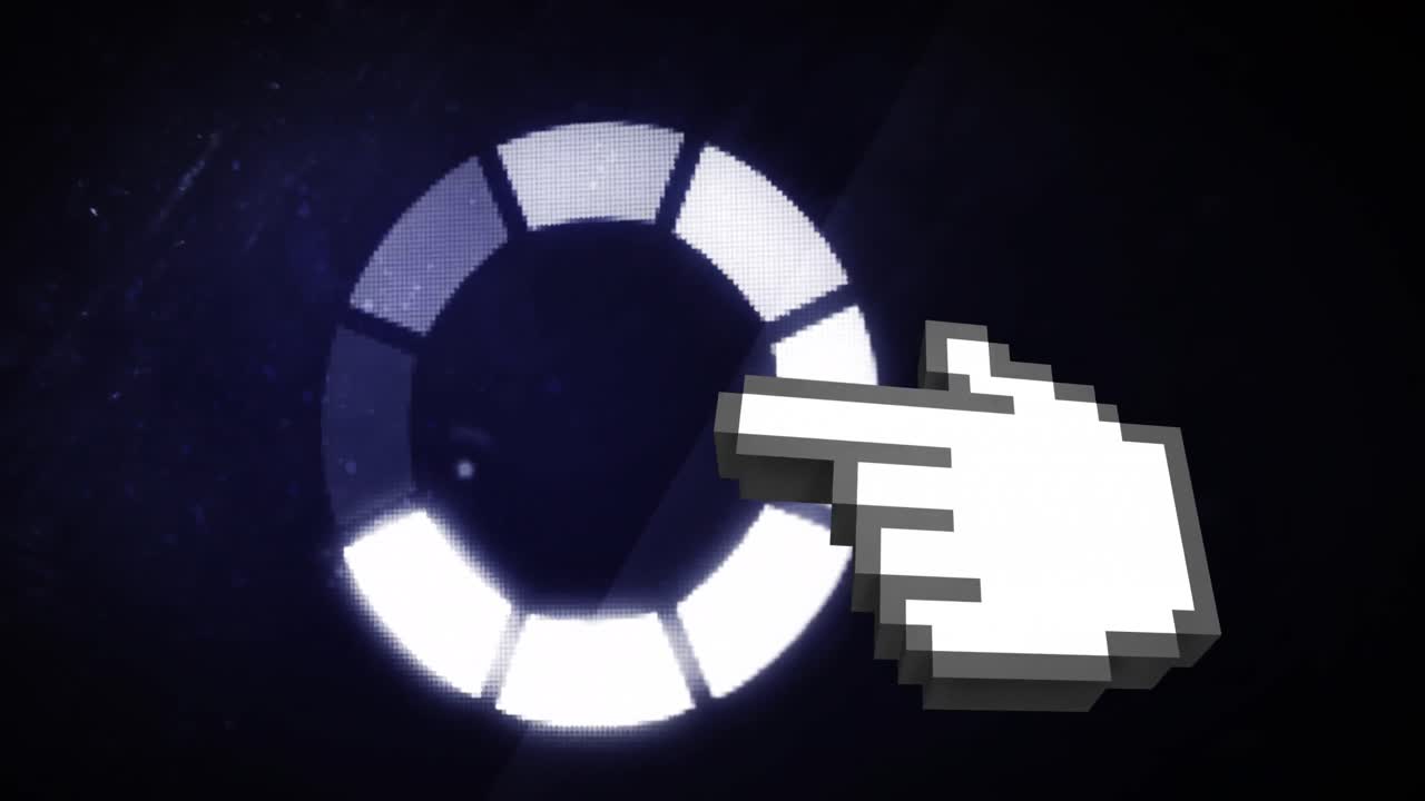 animación del anillo de carga de datos sobre un fondo negro