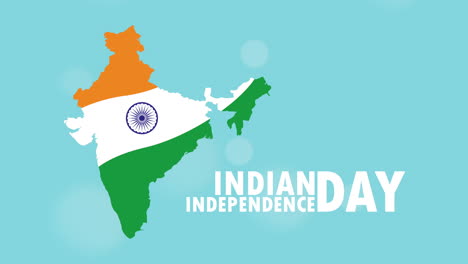 india independence day celebration with flag in map